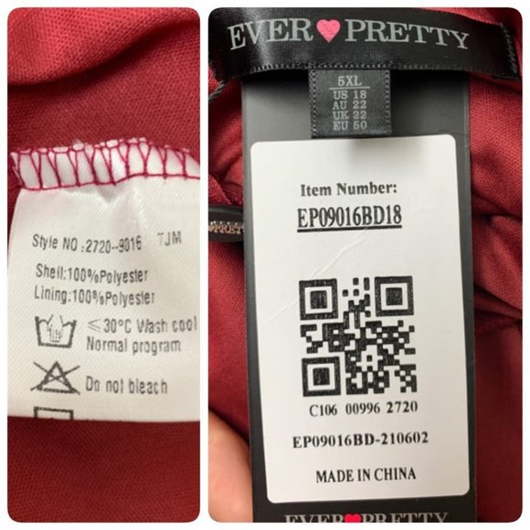 Ever Pretty Double V Neck Chiffon Semi Formal Evening Gown Sz 18 Burgundy - Picture 10 of 10